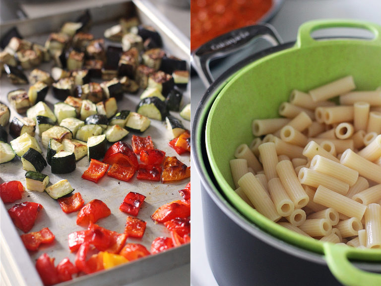 Запечённая паста с овощами